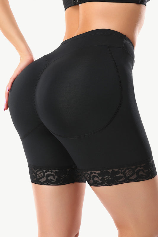 Full Size Lace Trim Lifting Pull-On Shaping Shorts Trendsi
