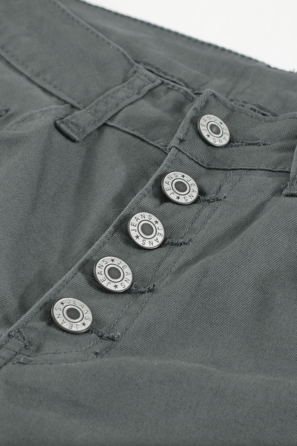Button Fly Hem Detail Skinny Jeans - Girl Code