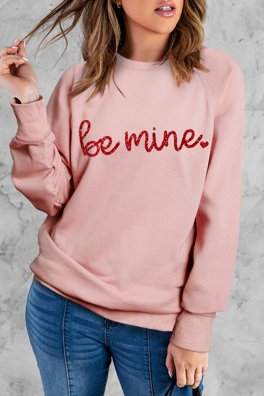 BE MINE Raglan Sleeve Sweatshirt - Pink / S Outerwear Girl Code