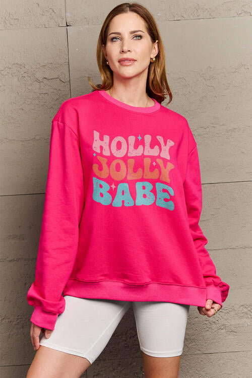 HOLLY JOLLY BABE Long Sleeve Sweatshirt