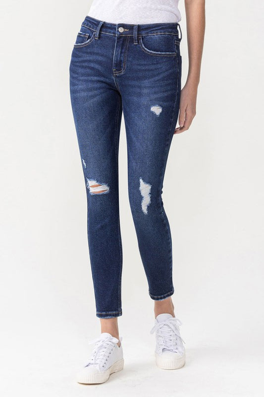 Chelsea Midrise Crop Skinny Jeans - Dark / 24 Girl Code