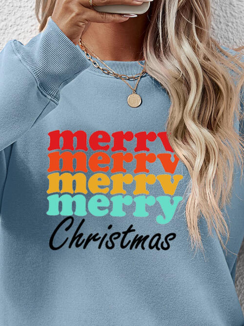 MERRY CHRISTMAS Graphic Long Sleeve Sweatshirt