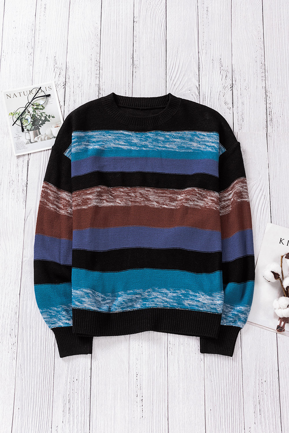 Cozy For Keeps Color Block Drop Shoulder Sweater - Girl Code