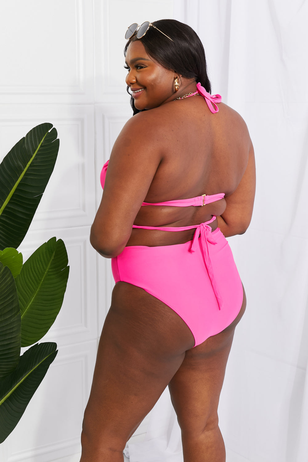 Marina West Swim Summer Splash Halter Bikini Set in Pink Trendsi