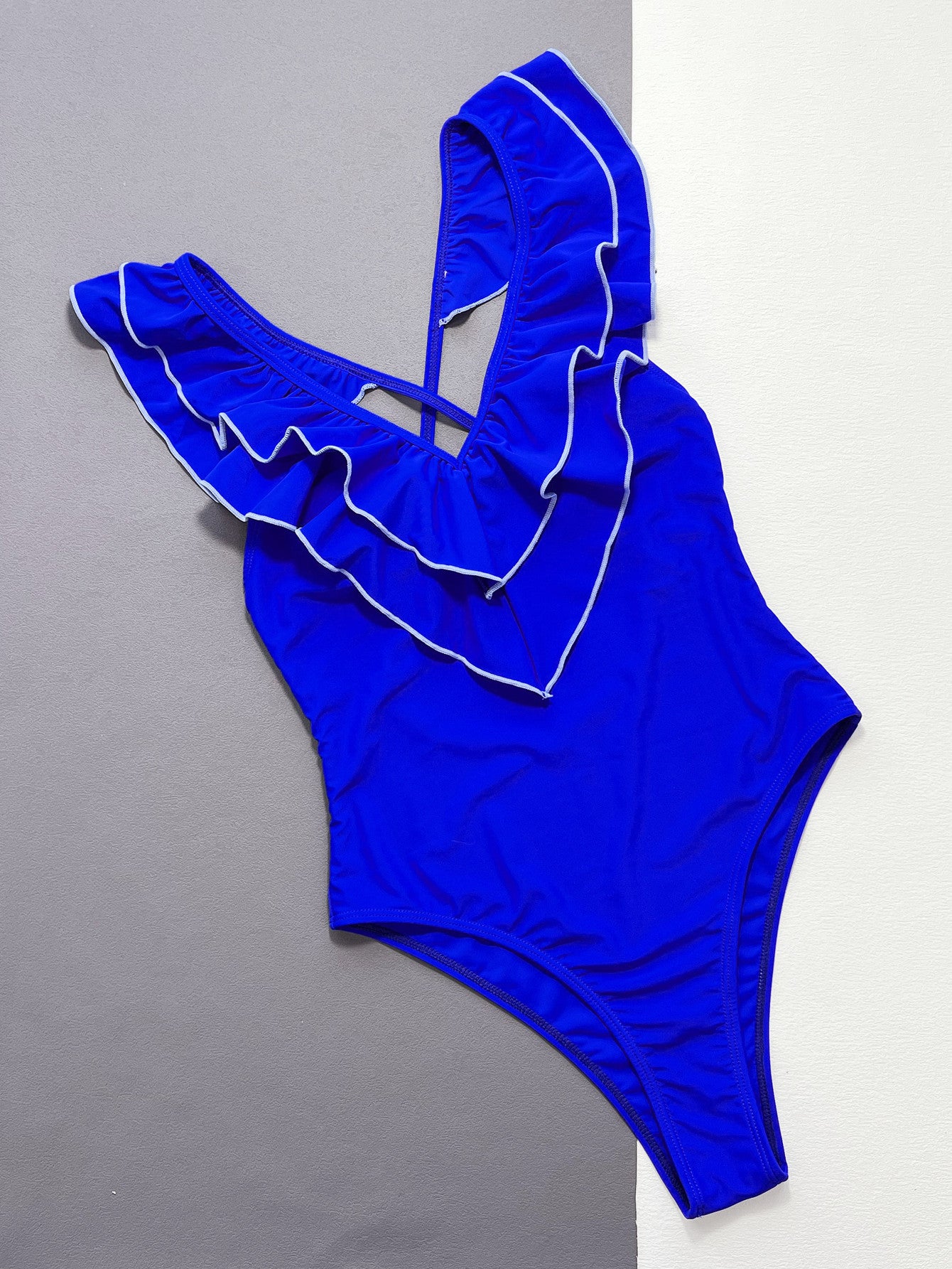 Ruffled Crisscross Backless One-Piece Swimsuit Trendsi