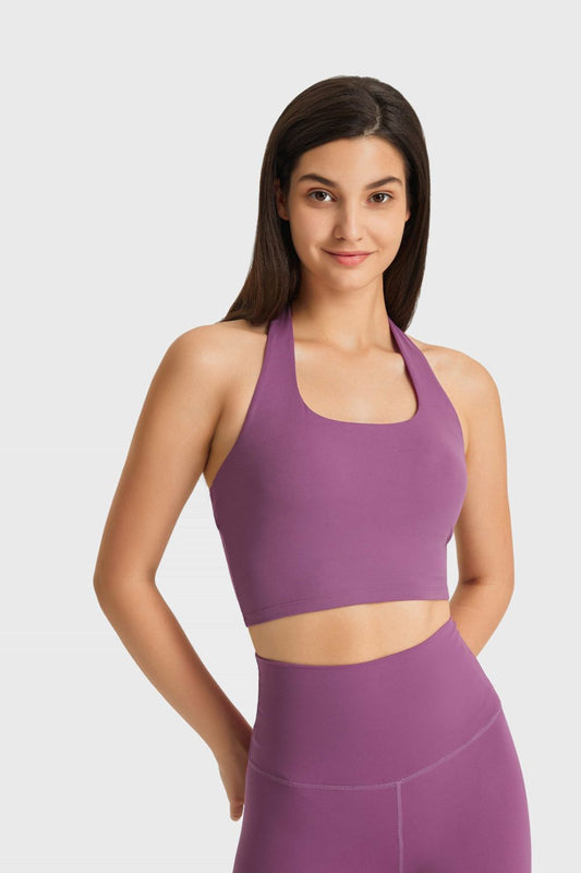Breathable Halter Neck Sports Bra - Purple / 4 Apparel & Accessories Girl Code