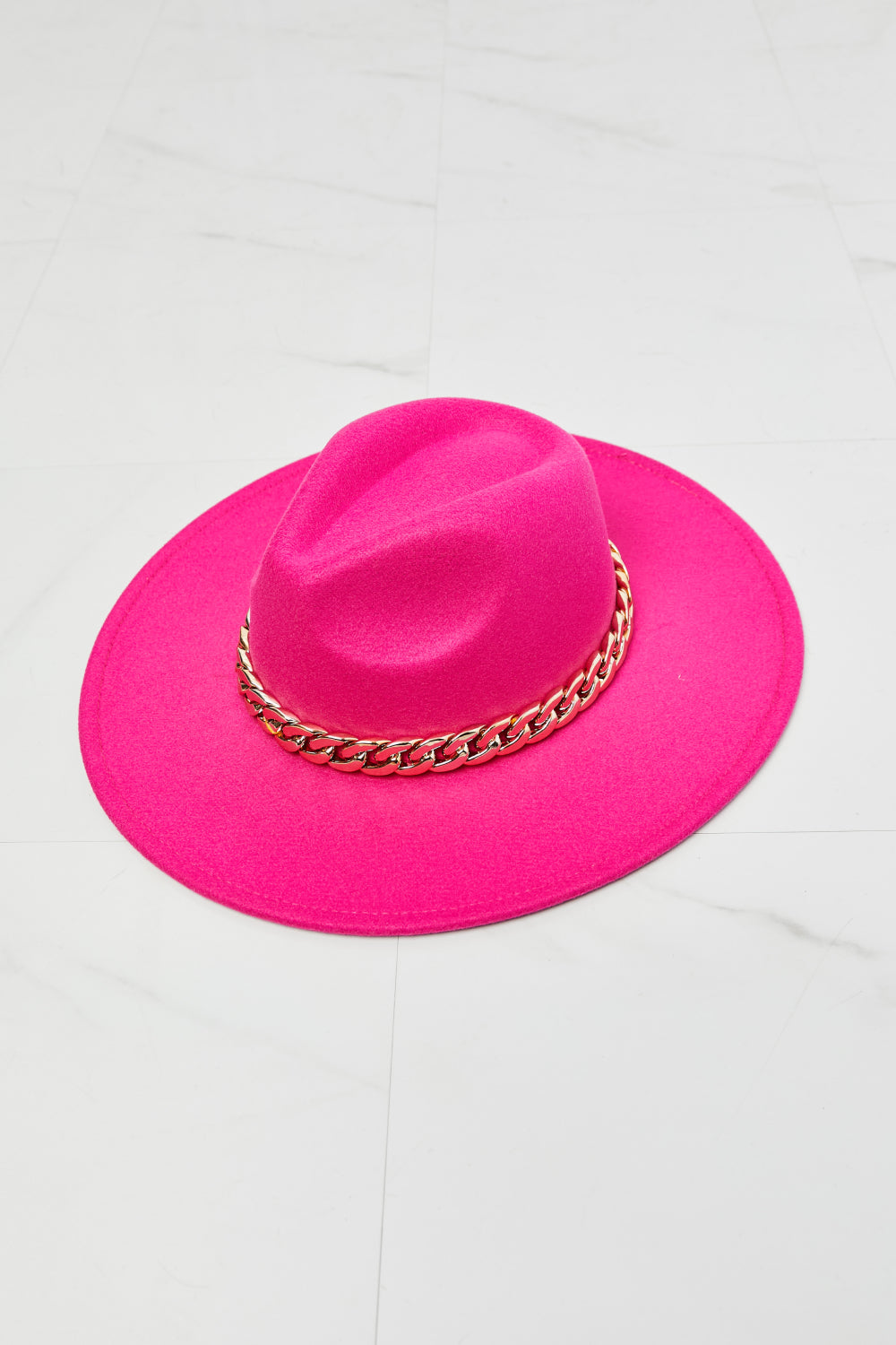 Fame Keep Your Promise Fedora Hat in Pink Trendsi