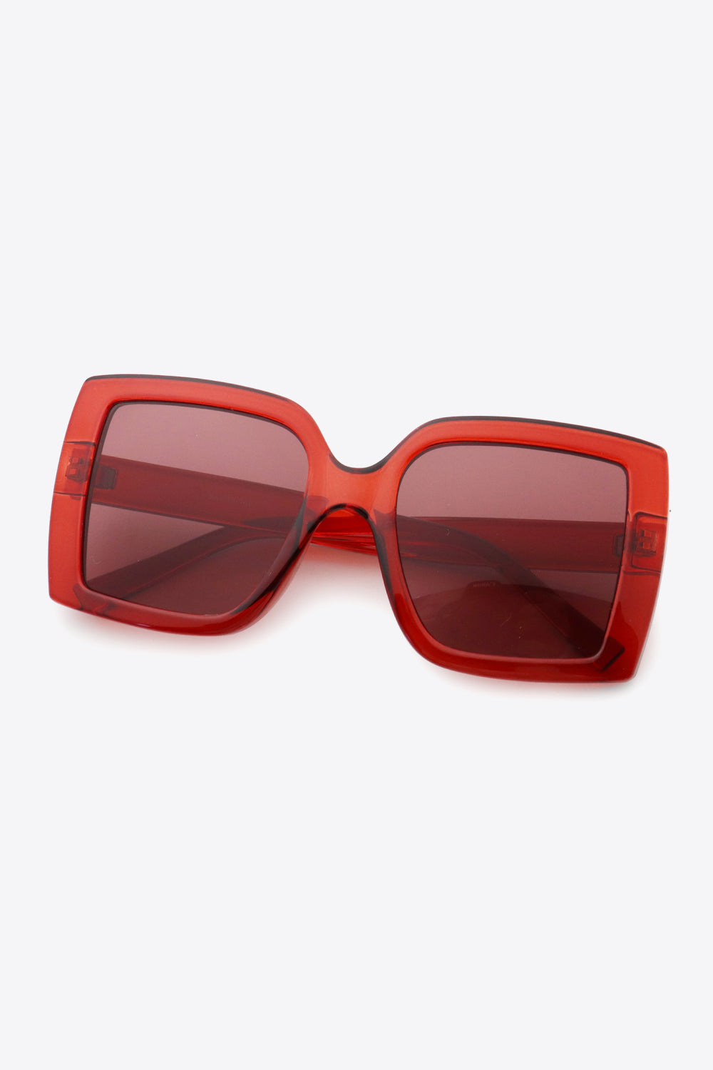 Acetate Lens Square Sunglasses - Deep Red / One Size Girl Code
