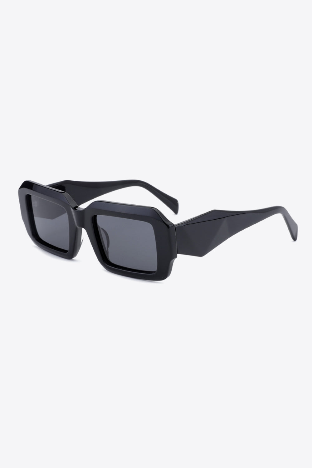 Rectangle TAC Polarization Lens Full Rim Sunglasses - Black / One Size Girl Code
