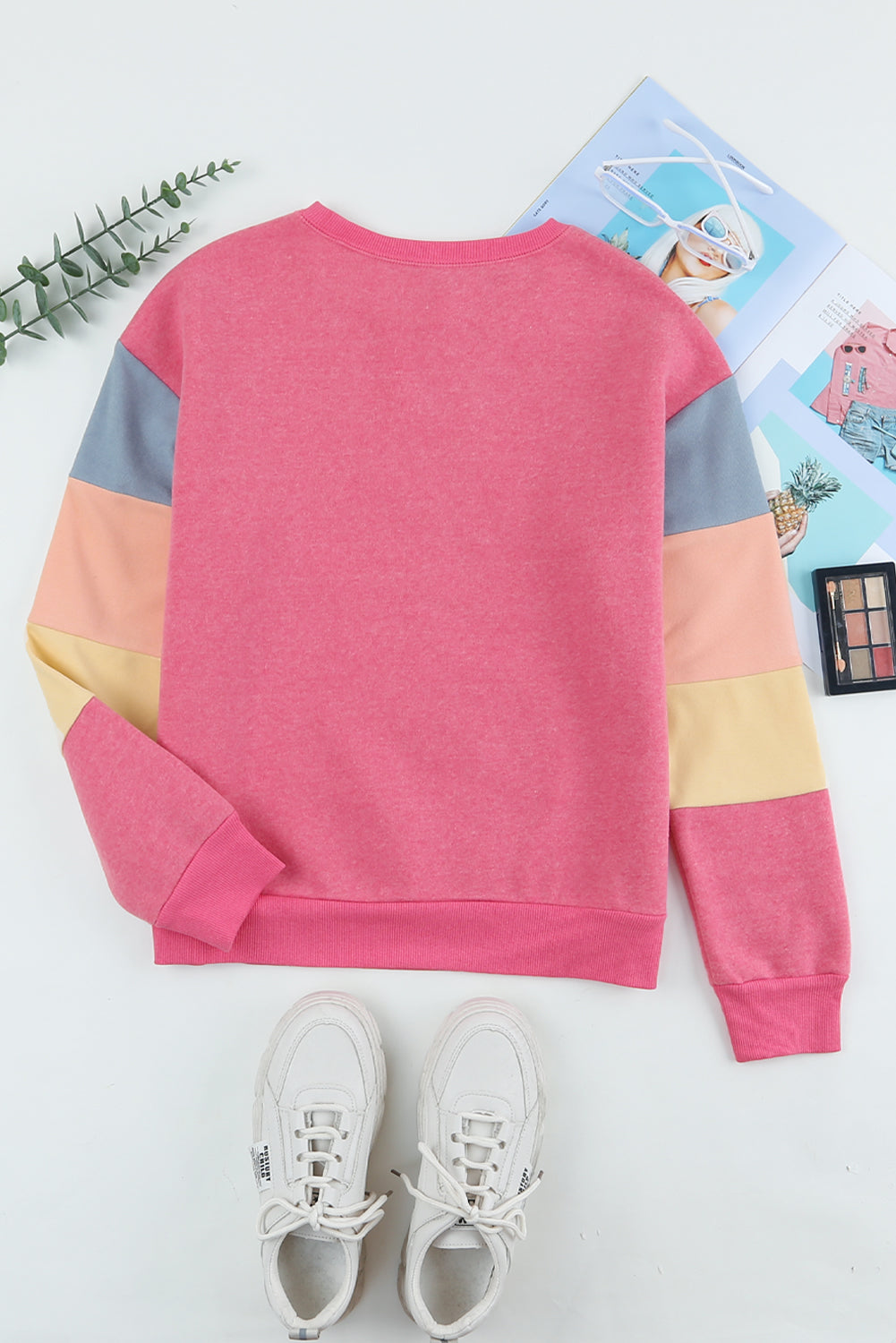 Color Block Ribbed Trim Sweatshirt - Girl Code