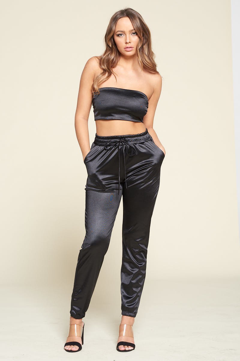 Chloe Tube Top Pant Set - Black / S Pants Set Girl Code