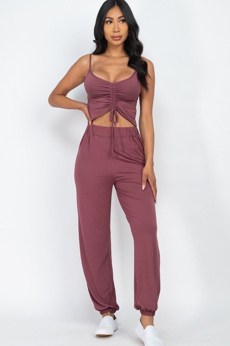 Front Ruched With Adjustable String Cami Casual/summer Jumpsuit Girl Code 
