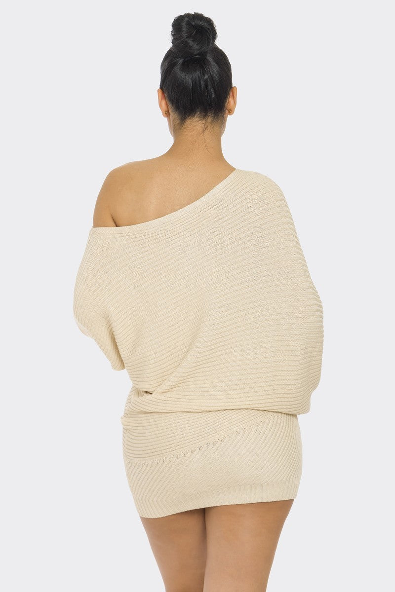Cream Sweater Mini Dress