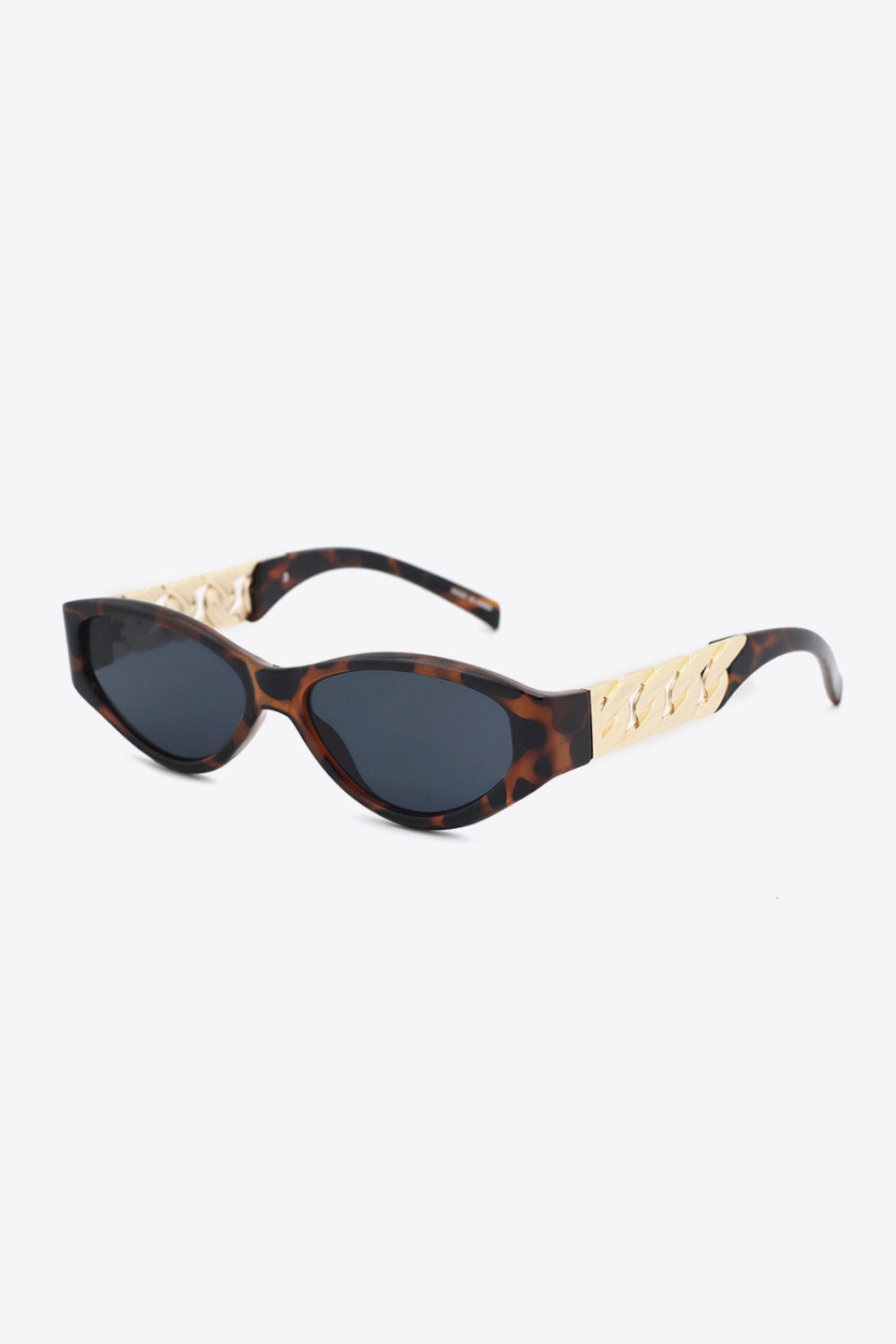 Chain Detail Temple Cat Eye Sunglasses - Chestnut / One Size Girl Code