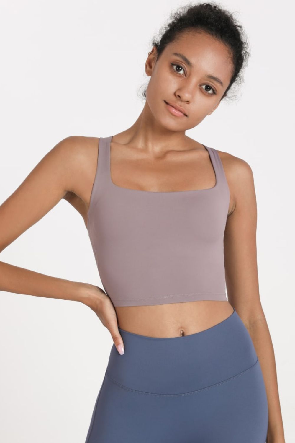 Crisscross Open Back Cropped Sports Cami - Lilac / S Girl Code